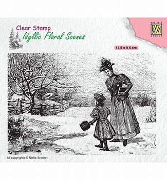 Nellie Snellen Clear Stamp Vintage Wintery Scene IFS024