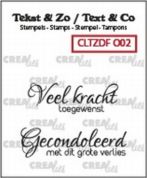 Crealies Clear Stamp Tekst & zo Duo Font OverlijdenCLTZDFO02