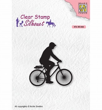 Nellie Snellen Silhouette Clear Stamp Cyclist SIL072