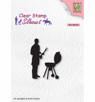 Nellie Snellen Silhouette Clear Stamp Barbecue SIL071*