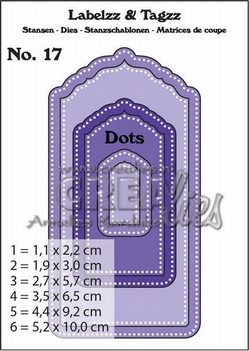 Crealies Labels & Tags nr. 17 With Dots  CLLT17