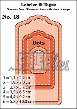 Crealies Labels & Tags nr. 18 With Dots  CLLT18