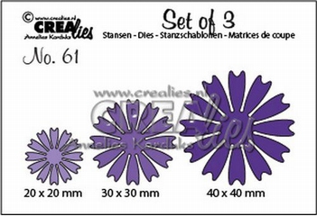 Crealies Set of Three nummer 61 Solid Flowers CLSET61