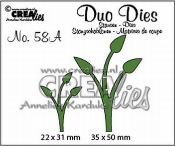 Crealies Duo Dies nr. 58A Leaves Mirror Image CLDD58A