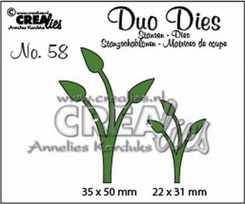 Crealies Duo Dies nr. 58 Leaves CLDD58