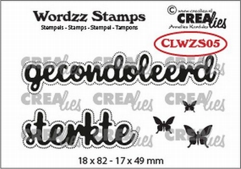 Crealies Clear Stamp Wordzz Gecondoleerd-Sterkte CLWZS05