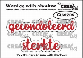 Crealies Tekstmal Wordzz Gecondoleerd - Sterkte CLWZ05
