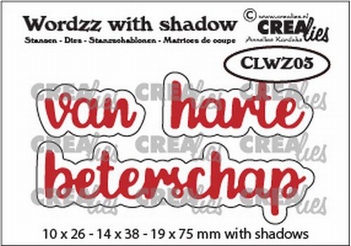 Crealies Tekstmal Wordzz Van Harte Beterschap CLWZ03