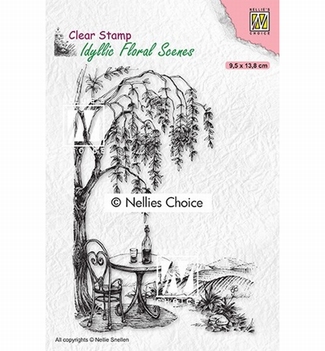 Nellie Snellen Clear Stamp Outside Seating with Tree IFS031