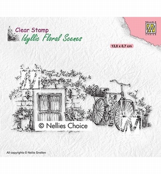 Nellie Snellen Clear Stamp Old Door with Bike IFS033