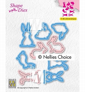 Nellie Snellen Shape Die Collection of Hares SD186