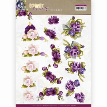 Precious Marieke knipvel Romantic Roses - Purple CD11613
