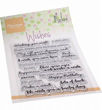 Marianne Design clear stamp Wishes by Marleen CS1079