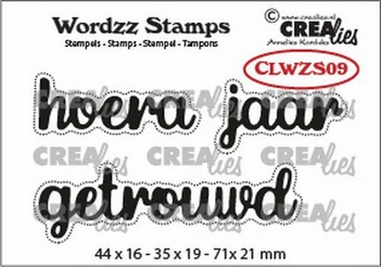 Crealies Clear Stamp Wordzz Hoera Getrouwd CLWZS09
