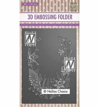 Nellie Snellen 3D Embossing Folder Flower Frame EF3D020