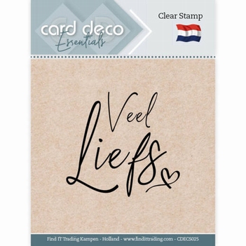 Card Deco Clear Stamp Veel Liefs CDECS025