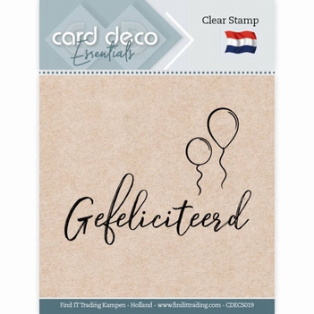 Card Deco Clear Stamp Gefeliciteerd CDECS019
