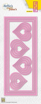 Nellie Snellen Multi Frame Die Slim Lines Hearts MFD142*