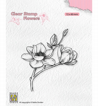 Nellie Snellen Clear Stamp Flowers Blooming Magnolia FLO028