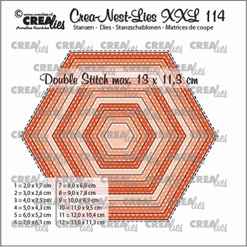 Crea-Nest-Lies set mallen nummer 114 Hexagon CLNestXXL114