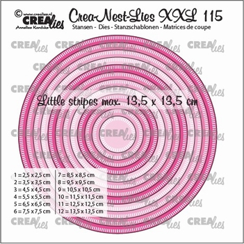 Crea-Nest-Lies set Snijmal Circles - Stripes CLNestXXL115