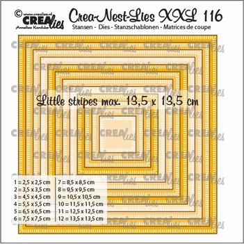 Crea-Nest-Lies set Snijmal Squares - Stripes CLNestXXL116