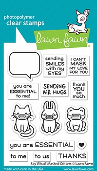 Lawn Fawn Clear Stamp Say What? Masked Critters LF2560