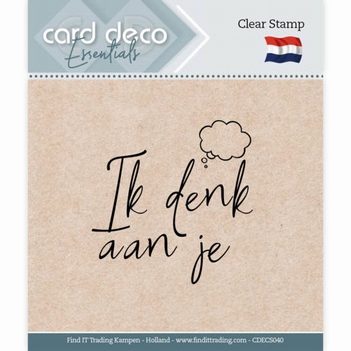 Card Deco Clear Stamp Ik denk aan je CDECS040
