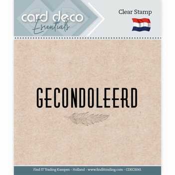Card Deco Clear Stamp Gecondoleerd CDECS041*