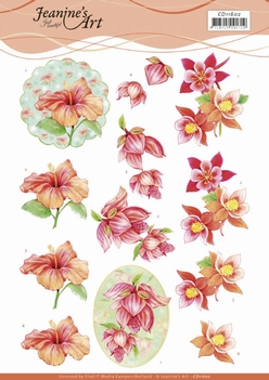 Jeanine's Art Knipvel Orange Flowers CD11602