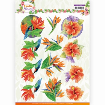 Jeanine's Art Knipvel Exotic Flowers - Blue CD11688