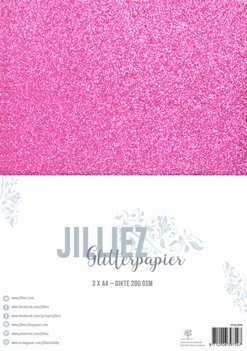 Jilliez Glitterkarton Fuchsia 2018/2008