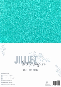 Jilliez Glitterkarton Zeegroen 2018/2007