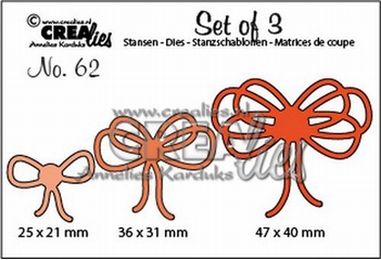 Crealies Set of Three nummer 62 Bows CLSET62