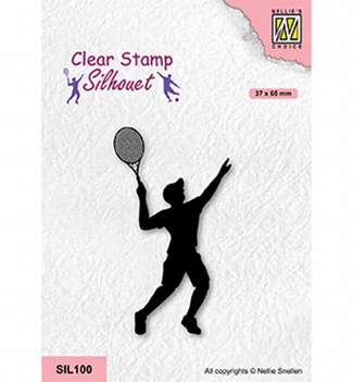 Nellie Snellen Silhouette Clear Stamp Tennis Player SIL100