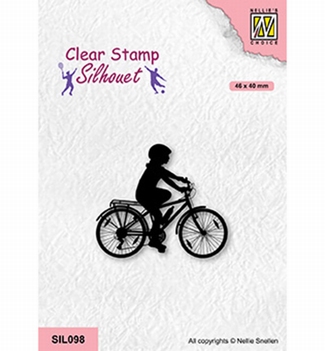 Nellie Snellen Silhouette Clear Stamp Cycling SIL098