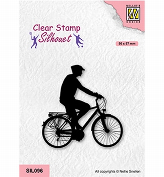 Nellie Snellen Silhouette Clear Stamp Cycling SIL096