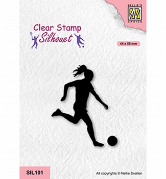 Nellie Snellen Silhouette Clear Stamp Women Soccer SIL101*