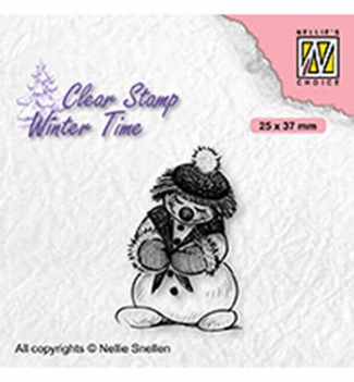 Nellie Snellen Clear Stamp Winter Time Shy Snowman WT005