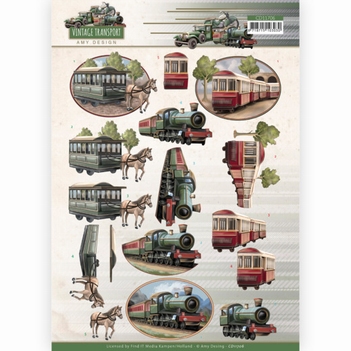 Amy Design knipvel Vintage Transport - Train CD11706