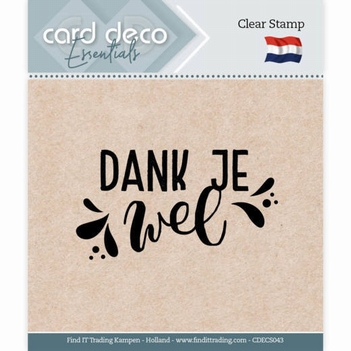 Card Deco Clear Stamp Dank je wel CDECS043