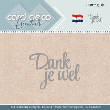 Card Deco Snijmal Dank je wel CDECD0072