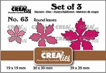 Crealies Set of Three nummer 63 Poinsettia CLSET63