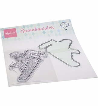 Marianne Design clear stamp + mal Hetty's Snowboarder HT1668