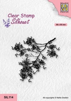 Nellie Snellen Silhouette Clear Stamp Acacia Branch SIL114