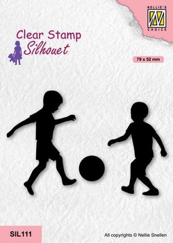 Nellie Snellen Silhouette Clear Stamp Boys & Soccer SIL111*
