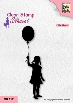 Nellie Snellen Silhouette Clear Stamp Girl & Balloon SIL112