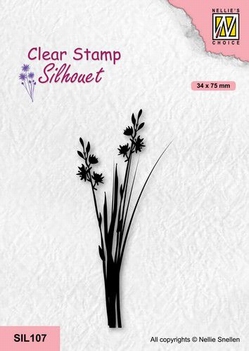 Nellie Snellen Silhouette Clear Stamp Flowers 20    SIL107
