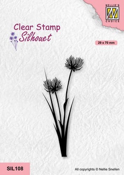 Nellie Snellen Silhouette Clear Stamp Flowers 21   SIL108