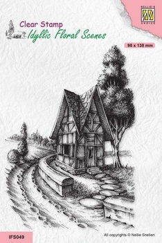 Nellie Snellen Clear Stamp Country Road with House IFS049